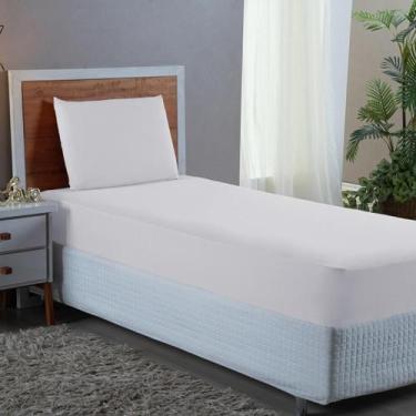 Imagem de Roupa de Cama Solteiro 2 pç 400 Fios Branca - Bordando Enxovais