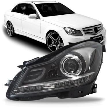Imagem de Farol C200 2012 2013 2014 Elétrico Com Led Sem Xênon - DEPO, Esquerdo