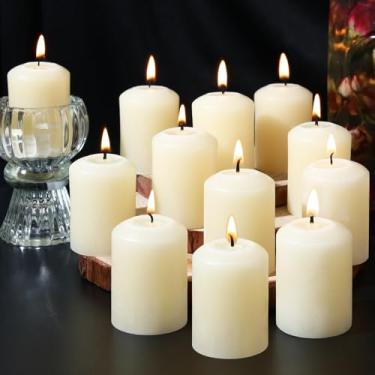Imagem de GINITIRI Velas votivas de cera de abelha branca, pacote com 24, velas de cera de abelha 100% pura, sem cheiro, queima lenta 11-12 horas, vela de cera de abelha natural para casa, igreja, oração