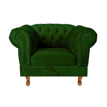 Imagem de Duas poltronas Chesterfield Capitonê Duque Suede Verde Bandeira Decoração, Recepção, Salas de Tv e Estar