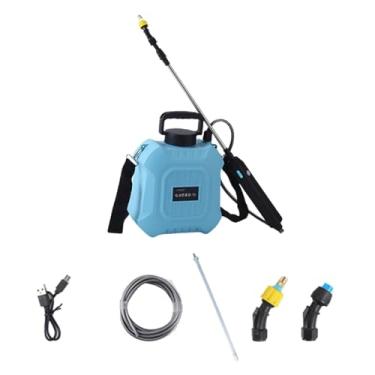 Imagem de IEUDNS Pulverizador de jardim elétrico com bocais de névoa com alça de ombro haste retrátil versátil para rega ao ar livre leve, 5l