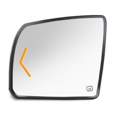 Imagem de SNEMEEY Espelho lateral do motorista com seta para Toyota Tundra 2007-2020, Toyota Sequoia 2008-2017, substituição de vidro do espelho retrovisor do lado esquerdo, aquecimento elétrico
