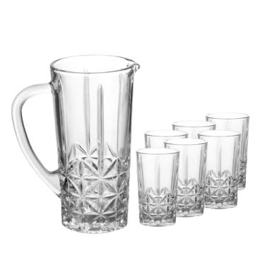 Imagem de Conjunto de 6 Copos e 1 Jarra de Vidro Sodo-Cálcico Rojemac Transparente