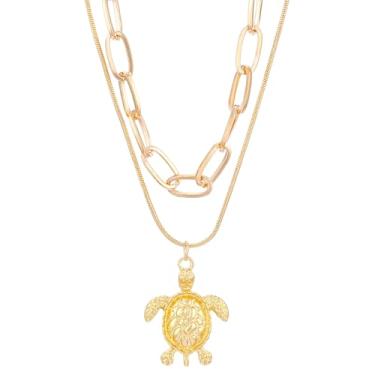 Imagem de Yecomsy Colar em camadas de estrela do mar delicado dourado estrela do mar concha gargantilha colares praia surfista fantasia joias para mulheres, Zinco, Sem Pedra Preciosa