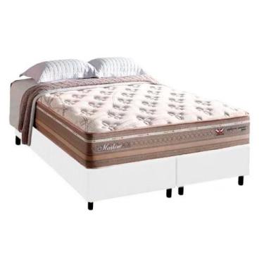Imagem de Cama Box King com Colchão Herval Moskow Molas Maxspring 193x203x73cm M