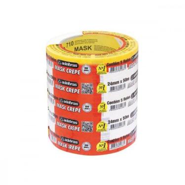 Imagem de Fita Crepe Adelbras Mask 24X50M  - Kit C/5