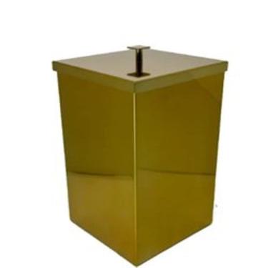Imagem de Lixeira Quadrada Aço Inox Dourado Brilho Fosco 7.8l