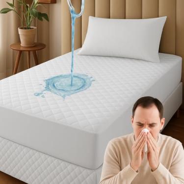 Imagem de Capa Protetor de Colchão SOLTEIRO Impermeável Premium Branco Matelado 4 Camadas de Proteção 1,88x0,88x0,3m Não Esquenta Não faz Barulho