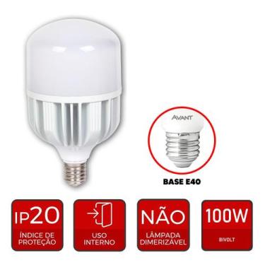 Imagem de Lâmpada Led Bulbo Alta Potência 100W E40 7500 Lumens Branco Frio 6500K