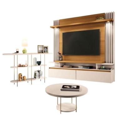 Imagem de Home Suspenso Cosmo Cinamomo Off White e Aparador Infinity e Mesa de C