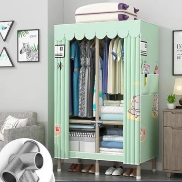 Imagem de Guarda-roupa De Roupas,armário Portátil,guarda-roupas De Tecido Para Quarto,85x45x170 Cm,trilhos Suspensos,prateleiras E 2 Bolsos Laterais,grande Capacidade Para Quarto,sala, C, 130x45x170cm