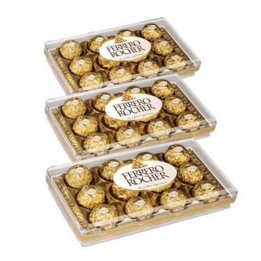 Imagem de Chocolate 3 Caixas De 12 Unidades Bombom Ferrero Rocher