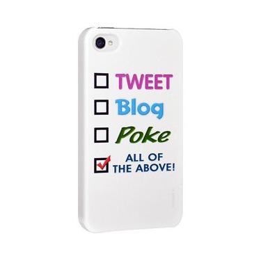 Imagem de Amzer AMZ94597 Capa rígida de encaixe Tweet edição limitada para Apple iPhone 4/4S (serve para todas as operadoras) - 1 pacote - embalagem de varejo - branca