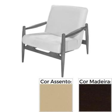 Imagem de Poltrona MH-3710 Herval Madeira Imbuia Assento Estofado Bege G6