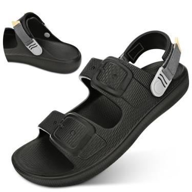 Imagem de BBMVP Sandálias Femininas, De Praia Para O Verão 2025, Chinelos Femininos Verão, E Sapatos Confortáveis, Femininas Sem Cadarço Piscina (Preto 9)