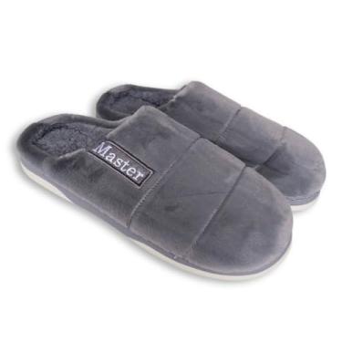 Imagem de Pantufa Chinelo Premium Sola Antiderrapante Super Quentinha Pelucia Unissex Adultos Conforto Facilidade De Uso Tradicional Sapatilha Forração Pelo 100% Poliéster Cinza Com Pelinho Masculino Térmico Solado Resistente (CINZA, BR, Adulto, Numérico, 36)
