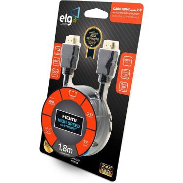 Imagem de Cabo Hdmi 2.0 4k High Speed Ethernet 1,8 Metros Hs1018 Elg