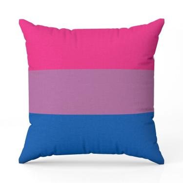 Imagem de Almofada Avulsa Cheia Estampada Bandeiras Lgbt Cores 45cm X 45cm Com Refil Cor Bissexual