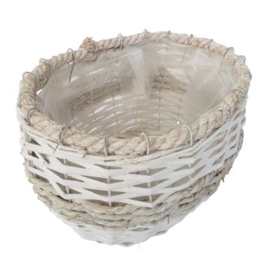 Imagem de Cesto Aramado Revestido Vime Palha Natural A19cm X L 25cm X C 31cm