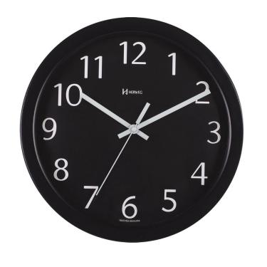 Imagem de Relógio De Parede Alumínio 30cm Preto Herweg 6719 Preto
