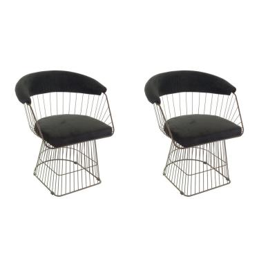 Imagem de Conjunto Com 2 Cadeiras Para Sala De Estar Wp Aço Corten/preto