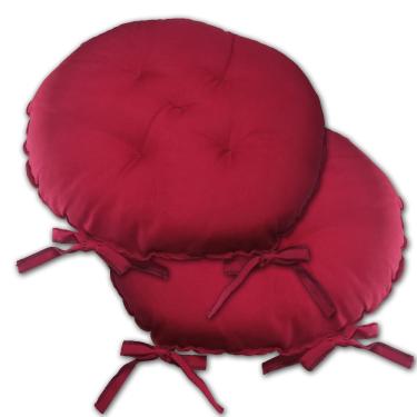 Imagem de Kit 02 Almofadas Futon Redondo Assento Para Cadeira 40x40 Vermelho