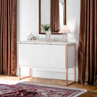 Imagem de Buffet Luxuoso 3 Portas Barcelona Branco Cobre