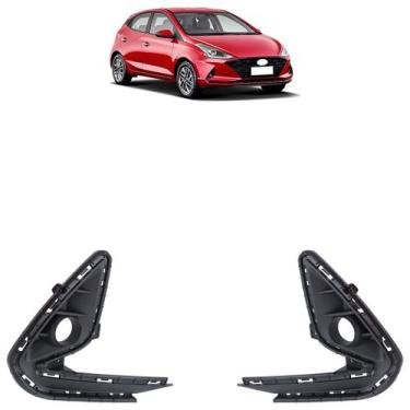 Imagem de Moldura Grade Milha Hb20 2020 2021 2022 Preto Texturizado Furo Milha -