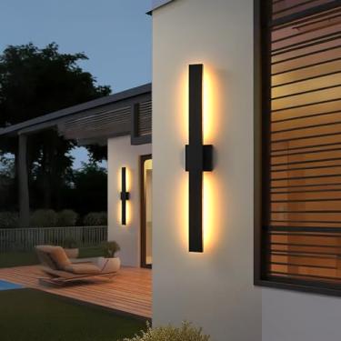 Imagem de JOKAONOTL Luzes De Led Pretas Longas Para Varanda, 34 Pol., Luminárias Externas Modernas, À Prova D'Água, Parede Externa, Casa, Garagem, Porta Da Frente, Pátio, 1 Pacote