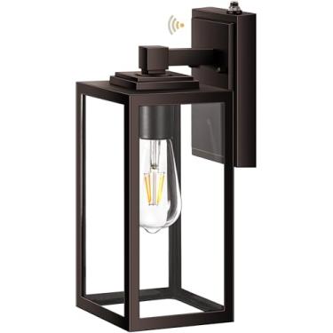 Imagem de VIANIS Grandes Luzes De Varanda Para Áreas Externas, Do Anoitecer Ao Amanhecer, Luminária Externa Bronze Polido A Óleo Montagem Em Parede, Arandela Moderna Porta Da Frente, Garagem Externa, Pátio Ôn