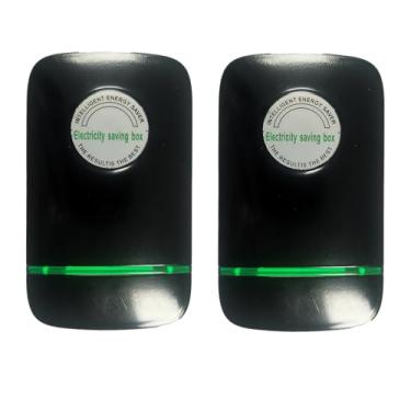 Imagem de Engkimi Caixa De Economia Energia Elon-Musk Stop Watt Stopwatt Energy Device Filtro Linha Para Escritório Doméstico, Plugue Americano 90V-250V 30Kw, Classificação Verde (2 Unidades, Preto)