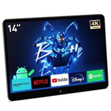 Imagem de XTRONS Monitor De Encosto Cabeça Para Carro, Tv Portátil 4K 14", Com Rotação 90°, Android 11 Ips, Tela Sensível Ao Toque, Banco Traseiro, Wi-Fi/Bluetooth/Hdmi/Usb/Entrada Av/Espelhamento 4+64G (1 Un