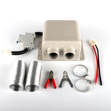 Imagem de Riloer Descongelador elétrico de 2 furos para veículos de 24 V, aquecimento rápido 2 em 1, secador de resfriamento de alta potência 800 W ventilador compacto de descongelamento, aquecedor portátil de baixo ruído para caminhão de ônibus