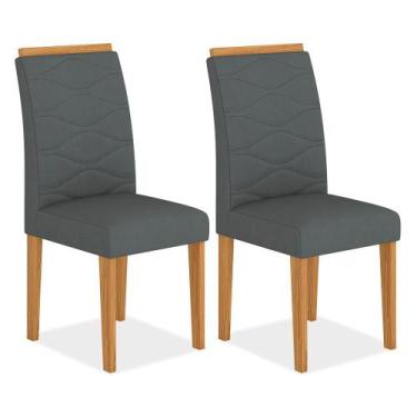 Imagem de Kit 2 Cadeiras Estofadas Everest Comfort Cinamomo/suede Cinza - M.a - 