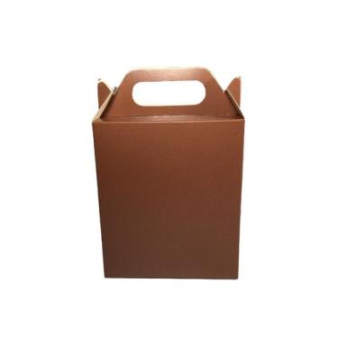 Imagem de 100 Mini Sacola Caixa De Papel Para Lembrancinha 16x4x10,5 - Gráfica U