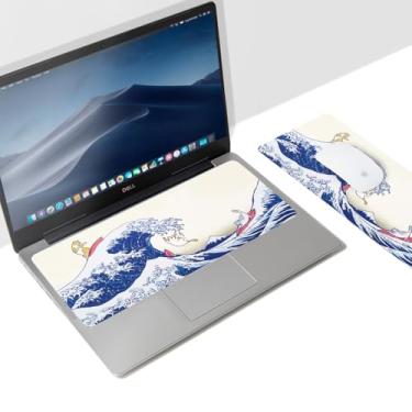 Imagem de Mouse pad de gato fofo surfando para laptop, capa de teclado de microfibra ultrafina 3 em 1 e limpador de tela, mouse de viagem lavável com base antiderrapante para mesa, computador, escritório