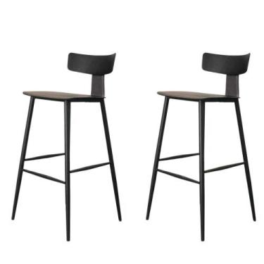 Imagem de Kit 2 Banquetas Altas Analu Rivatti 100cm (Alt) Assento Encosto PP Pre