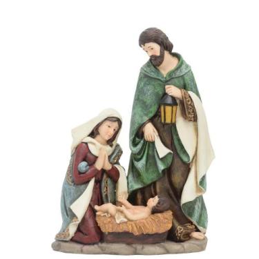 Imagem de Sagrada Família Nascimento 1 Peça Resina 18X7X24CM - Wincy Natal