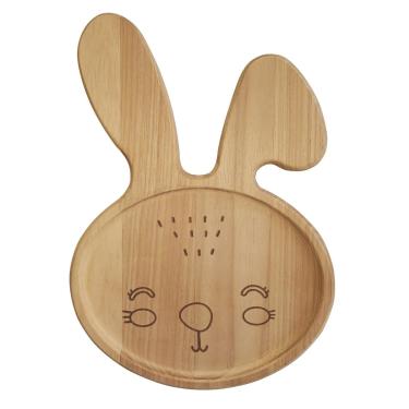 Imagem de Prato Infantil Coelho Le Petit em Madeira Tauari 19 cm Tramontina