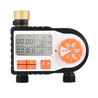 Imagem de Qudai Temporizador de rega automático digital com 2 conectores de mangueira temporizador de irrigação de jardim programado torneira aspersor controlador de irrigação inteligente para gramado terras