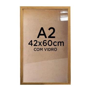 Imagem de Moldura Quadro Caixa 3cm A2 42x60cm Foto Poster Ilustração com Vidro -