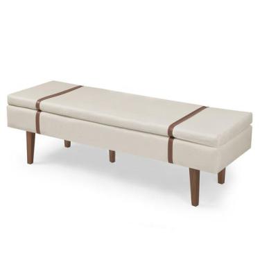 Imagem de Recamier Calçadeira Queen 160 Erastos - Due Decor, Linho Cru