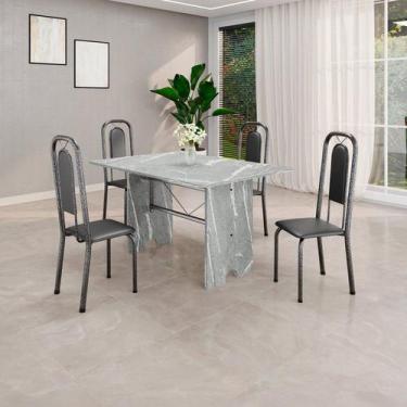 Imagem de Conjunto Sala de Jantar com 4 Cadeiras Lara - Soma Móveis