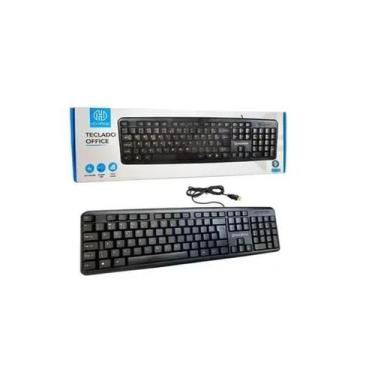 Imagem de Teclado USB Hoopson TPC058 ABNT2 com Ç Silencioso Ergonômico Preto Esc