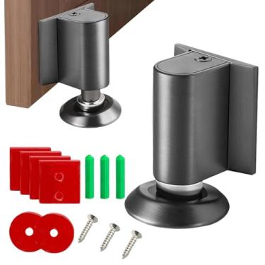 Imagem de Suporte Magnético Para Porta - Parador De Porta Para Chão - Adesivo à Prova de Ferrugem Altura Ajustável Proteção Parede para Varanda Oficina Sala Aula Garagem Hotel