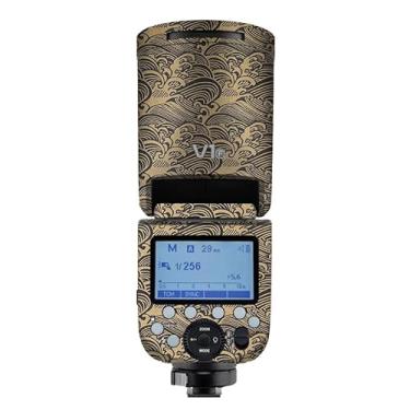 Imagem de Adesivo flash de câmera antiarranhões para Godox V1 Flash Coat Wrap película protetora corporal protetor de corpo capa de pele V1 (ouro onda)