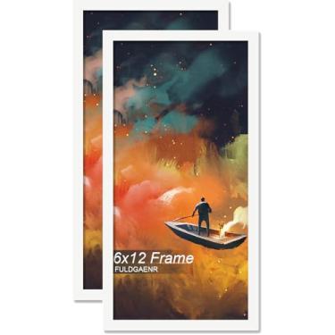 Imagem de FULDGAENR Conjunto de 2 porta-retratos 15 x 30,5 cm, molduras brancas para certificado de pôster de 15 x 30,5 cm, moldura de parede/mesa de alta transparência com visor vertical horizontal (pacote com