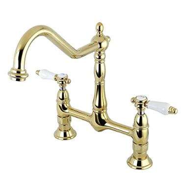Imagem de Kingston Brass Torneira de cozinha com ponte Bel-Air KS1172BPL, 21 cm no alcance do bico, latão polido