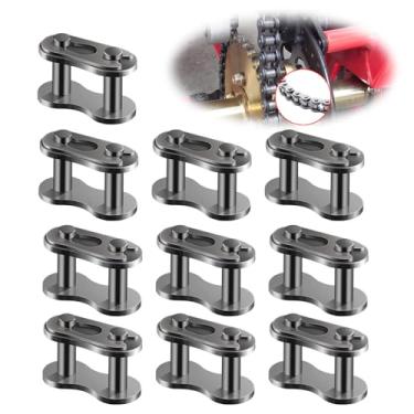Imagem de ijuicy 10 peças #420 elos principais de corrente de rolo, conector de elo mestre de motocicleta de bolso, adequado para motocicleta 90cc 110cc 125cc 150cc mini bike quadriciclo buggy ATV scooter