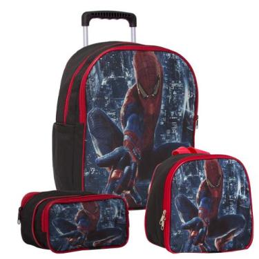 Imagem de Kit Mochila Infantil Homem Aranha Menino Carrinho Resistente - Toys 2U